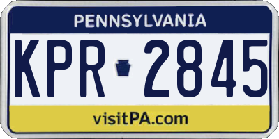 PA license plate KPR2845