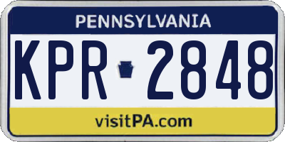 PA license plate KPR2848
