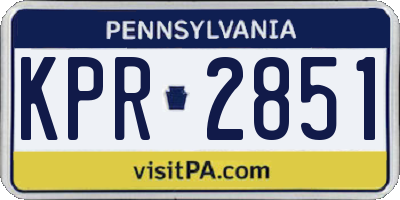 PA license plate KPR2851