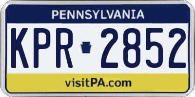 PA license plate KPR2852