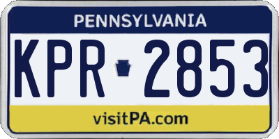 PA license plate KPR2853