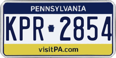 PA license plate KPR2854