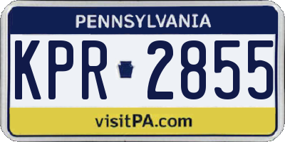PA license plate KPR2855