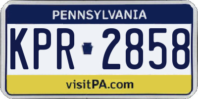 PA license plate KPR2858