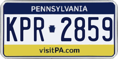 PA license plate KPR2859