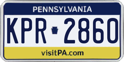 PA license plate KPR2860