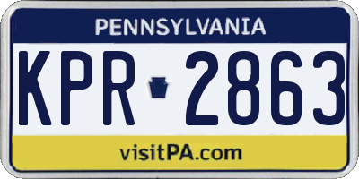 PA license plate KPR2863
