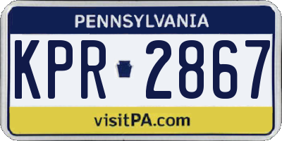 PA license plate KPR2867