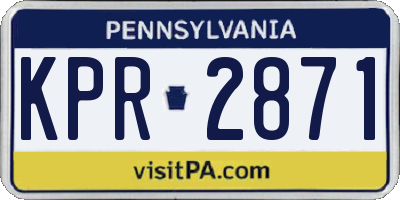 PA license plate KPR2871