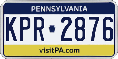 PA license plate KPR2876