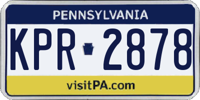 PA license plate KPR2878