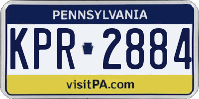 PA license plate KPR2884