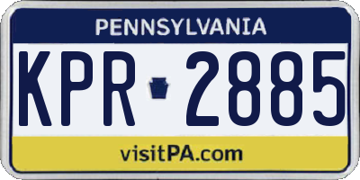 PA license plate KPR2885