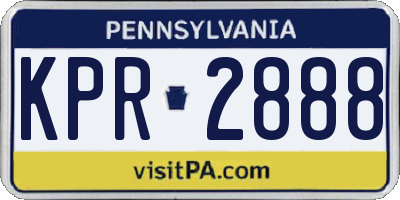 PA license plate KPR2888