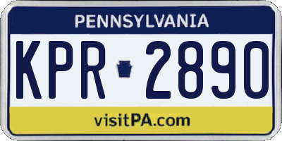 PA license plate KPR2890