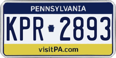 PA license plate KPR2893