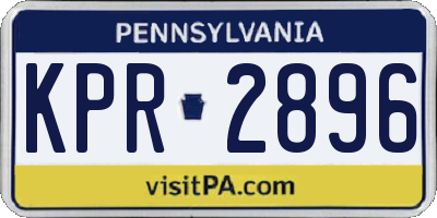 PA license plate KPR2896