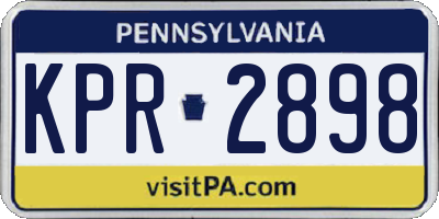 PA license plate KPR2898