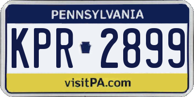PA license plate KPR2899