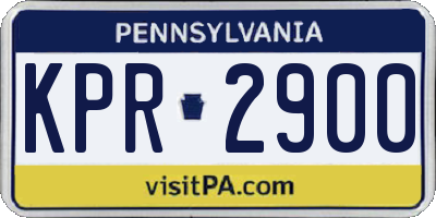 PA license plate KPR2900