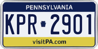 PA license plate KPR2901