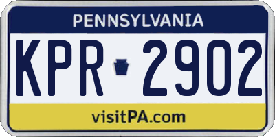 PA license plate KPR2902