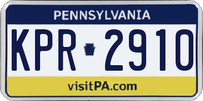 PA license plate KPR2910
