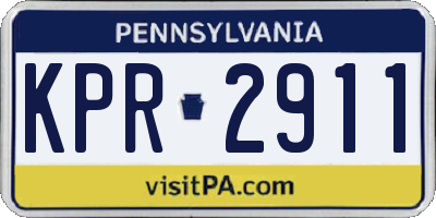 PA license plate KPR2911