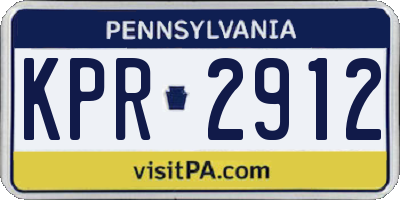 PA license plate KPR2912