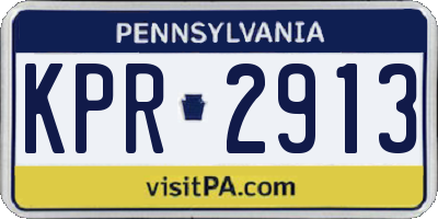 PA license plate KPR2913