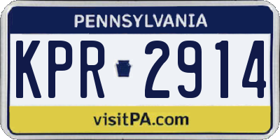 PA license plate KPR2914