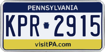 PA license plate KPR2915