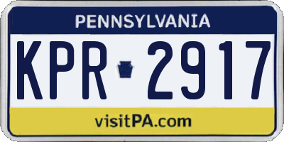 PA license plate KPR2917