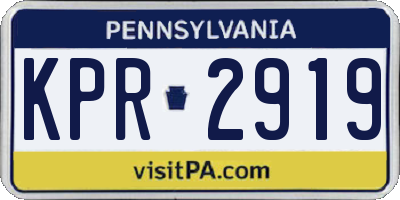 PA license plate KPR2919