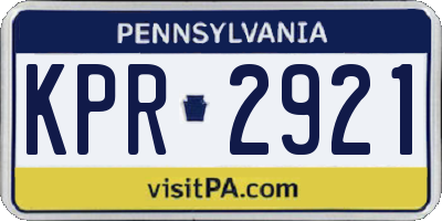 PA license plate KPR2921