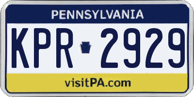 PA license plate KPR2929