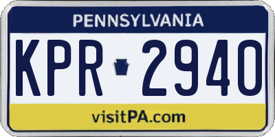 PA license plate KPR2940
