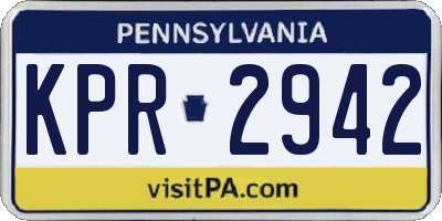 PA license plate KPR2942