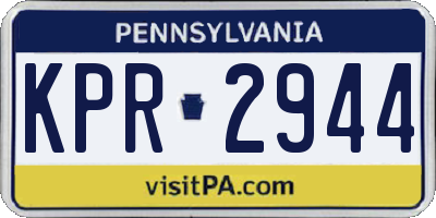 PA license plate KPR2944