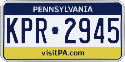 PA license plate KPR2945