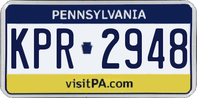 PA license plate KPR2948