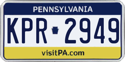 PA license plate KPR2949