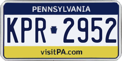 PA license plate KPR2952