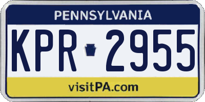 PA license plate KPR2955