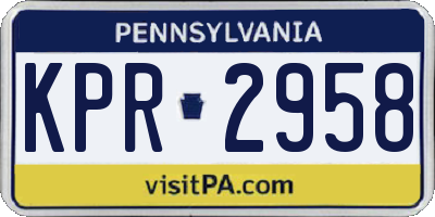 PA license plate KPR2958