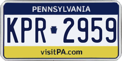PA license plate KPR2959
