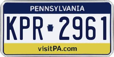 PA license plate KPR2961