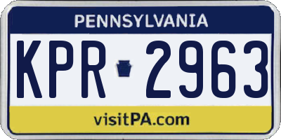 PA license plate KPR2963