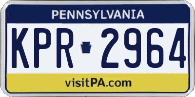 PA license plate KPR2964