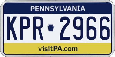 PA license plate KPR2966